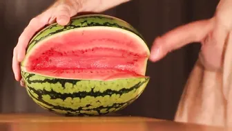 Muscular Amateur Jerks Off and Cums on Watermelon