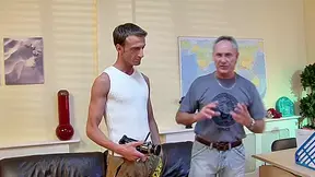 Filthy threesome with Ben and a lovely blonde whore