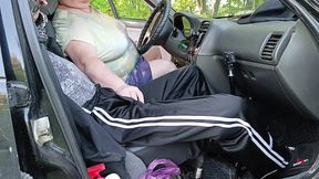 Mom-in-law seduces me in the car &mdash;  fingers my cock&#x1F32D; until I shoot