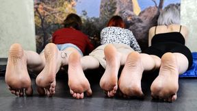 A parade of wrinkled soles on the floor from Anastasia, Vitaliya, and Zlata (Part 4 of 6)