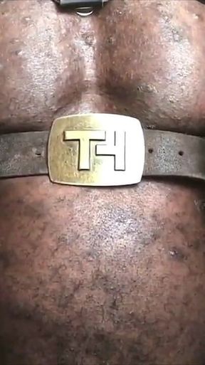 Black Muscle Stepdad Belted Tit Play