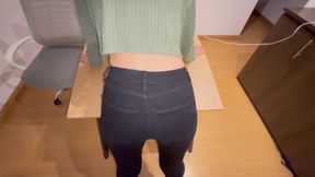 Hot Latina secretary gets fucked and face-fucked by my husband