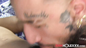 ”Big dicked stud Tyga deepthroats & barebacks slutty bottom Dali”