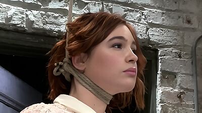 Tied slut is made sitting on vibrator