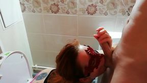 Um on Face in Toilet!!! Full-mouth Sperm!!!