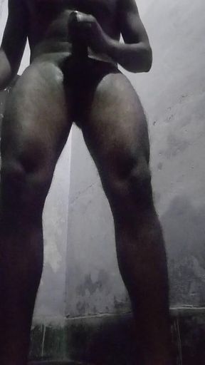 Delhi Hunk Boy Oiling Big Dick and Masturbating While No One in the Home