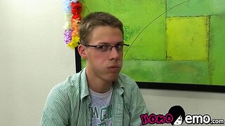 Nerdy teenager with his emo buddy great oral and fucking