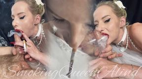 Chain smoking bride - blow job - while multiple smoking & 1 fast