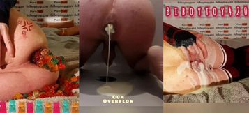 Twink's ruined asshole gaped huge creampie compilation