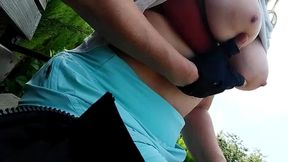 high heels in the park