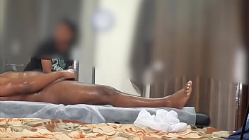 Dick flashing to massage lady in Thailand