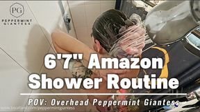 🚿6'7" / 200cm Tall Amazon Shower Routine POV: Overhead Giantess Goddess👸🏻