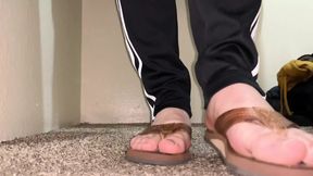 Cumming On My Rainbow Sandals