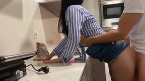Brunette girl gets fucked on my dick real hard in missionary and doggystyle