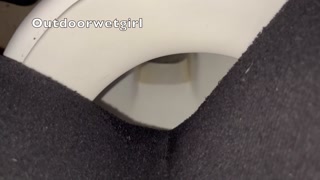 Pissing horse riding pants on toilet
