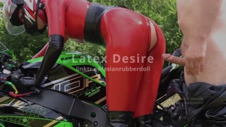 Biker girl fucked outdoors