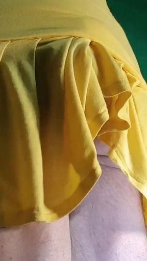 My Panties for Contests Under My Yellow Miniskirt