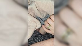 Step mom dares step son to jerk off for her handjob in front of his girlfriend