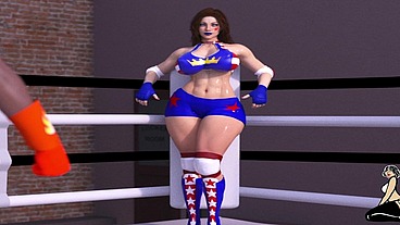 Sexy Big tit Female wrestler meets her match