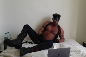 Leather Stud Jerking Off