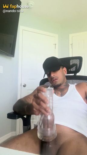 Using a Clear Fleshlight and Nutting - Nando Sinz