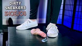 Dirty White Sneakers Shoejob Cock Trample