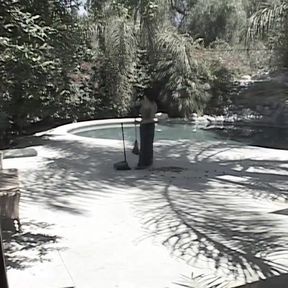 Sexy babe eats cum after a huge cock thrust her tight pussy