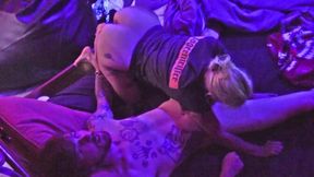 Stoner GF gives sloppy blowjob before rough doggystyle fuck session