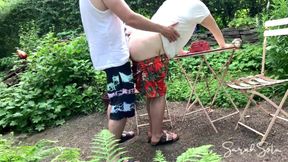 Outdoor Sex with blowjob and doggystyle - naughty wife needed a quick fuck