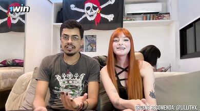 Pale redhead Brazilian chokes on toys while gushing