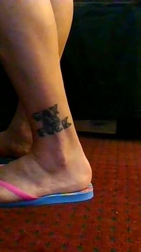 Cotton Candy Flip Flop Foot Fetish