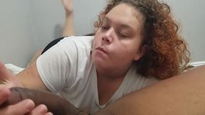 She made him watch while she suck the nut out of bbc