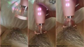 Close Up Hairy Pussy Masturbation With Honey Pistil Toy
