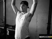 "Dude Did You Just Whip Your Cock Out?!" - Hunk Spitroasted By Gym Bros - NextDoorBuddies