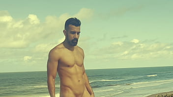 Nudist Beach - Dan naked and hard jerking off on the beach teaser