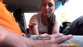 Driving instructor fucks Sanny Luke as part of extra lesson