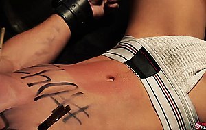 Slave Tristan takes both cocks in both holes