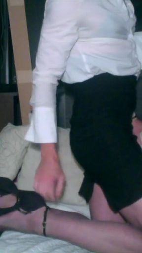Stroking My Stiff Cock Until I Dump a Load of Cum Into My Slut Heels and Then Sticking My Feet Back Into Them