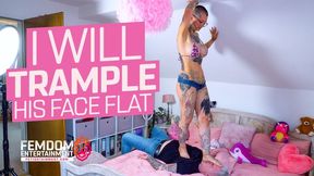 I will trample his face flat ( Trampling with Lady Sandy Foxx ) - FULL HD MP4