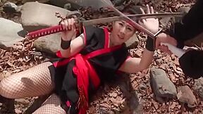 Bondage And Submission Threesome For Busty Asian Slave