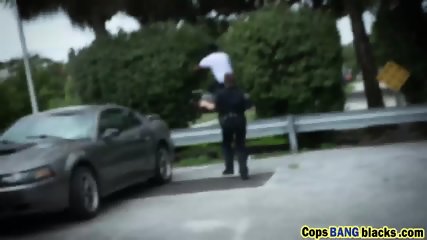 Arrested black cocked thug fucking two kinky cops in uniform for a freedom
