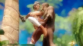 Tattooed Tribal Chieftess Takes Rough Doggystyle Fuck on Moonlit Beach