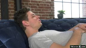 My shemale shrink takes her big cock out