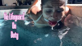 No Lifeguard on Duty: Calissa Bliss and Tilly McReese (4K MP4) Outdoors, Pool, Ball gag, Rope Bondage