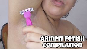 Armpit Shaving Compilation: Chubby Girl Shaves & Touches Her Armpits POV