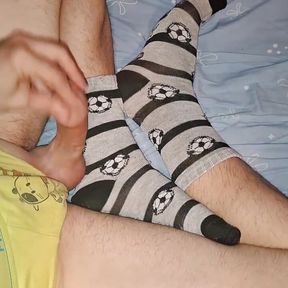 I Was Playing with My Cock After College, Wearing Yellow Underwear and Socks Which I&#039;ve Covered with Cum!