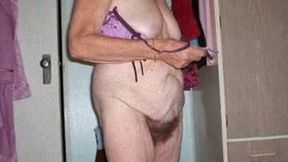Russian granny wife with saggy boobs and hairy twat