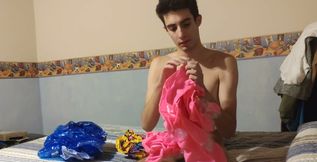 Blowing up Many Inflatable While Jerking off!