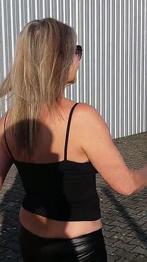Mature Woman in Tight Black Leggins