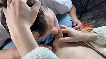 young owner feeds man with cum
